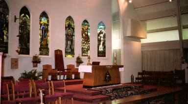 The altar area of Grace Episcopal Church...